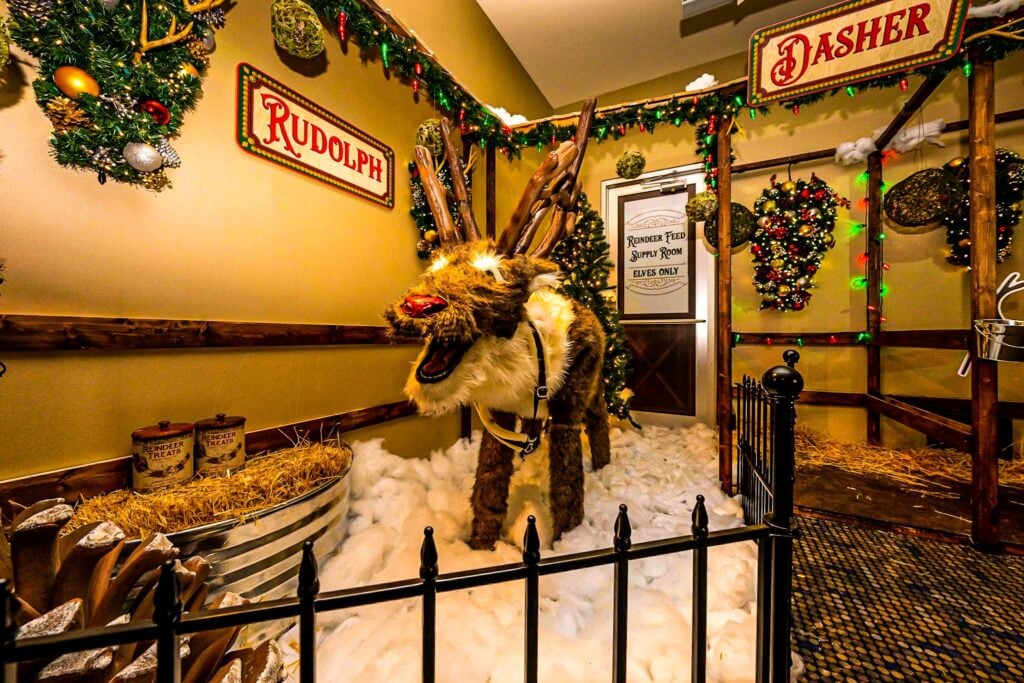 Rudolph stall in the reindeer stable at ChristmasLand